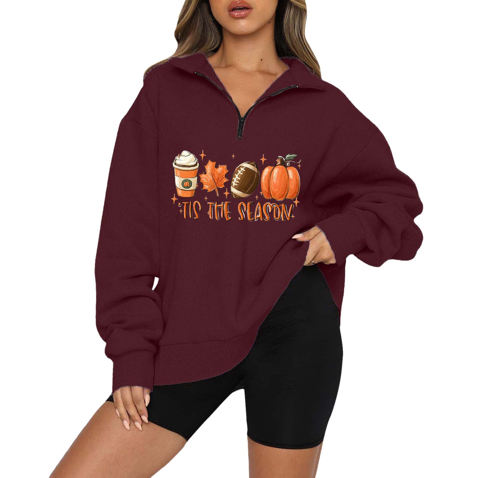 Women’s Halloween Pumpkin Zip Hoodie | Cozy Fall Sweatshirt