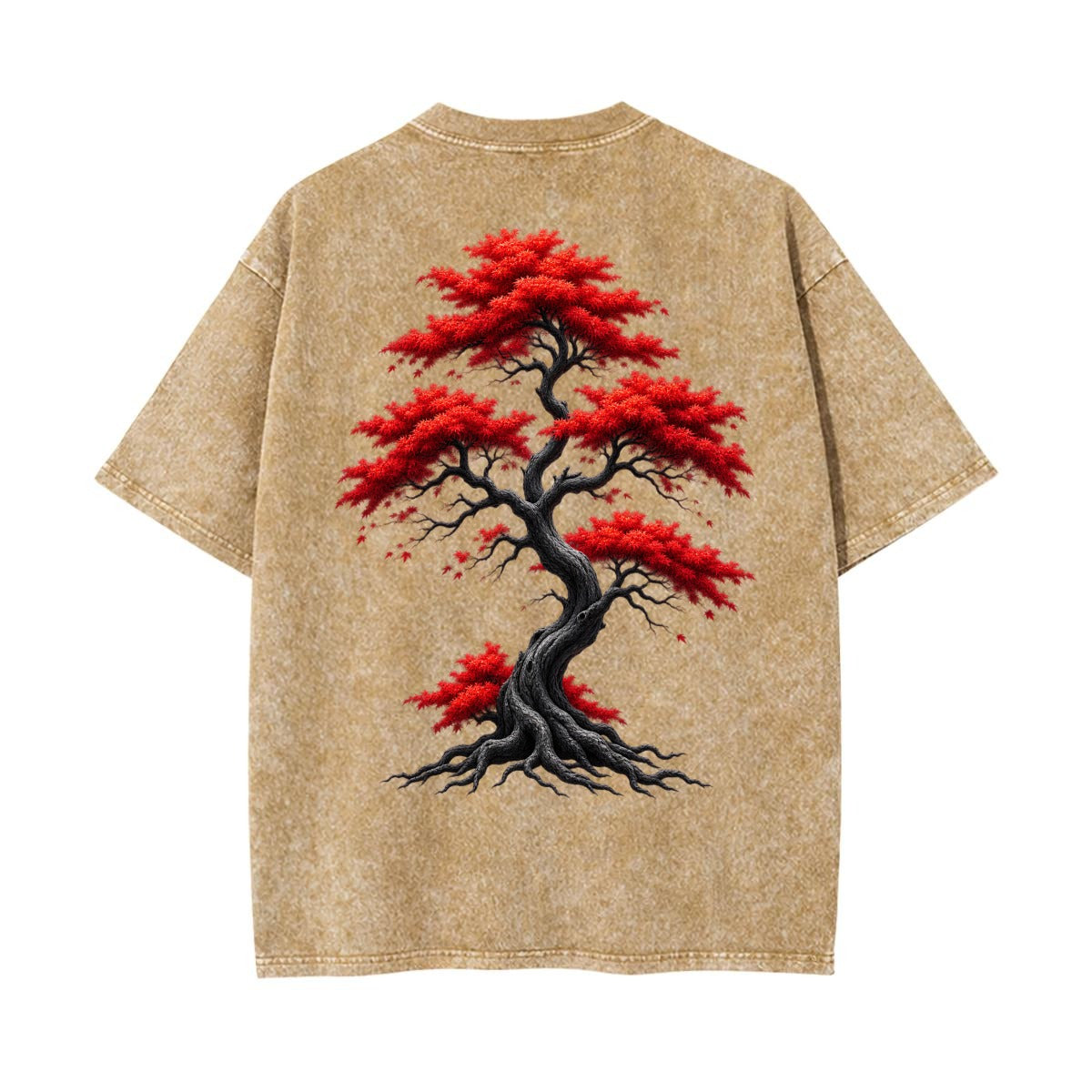 Crimson Moon Garden Front-and-Back Vintage Wash T-Shirt