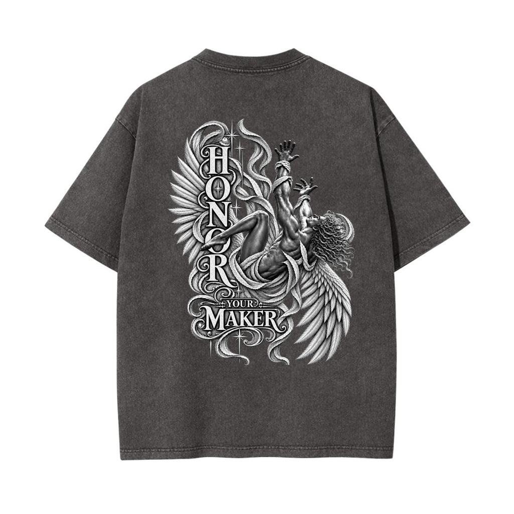 Honor Your Maker Angel Graphic Oversized T-Shirt