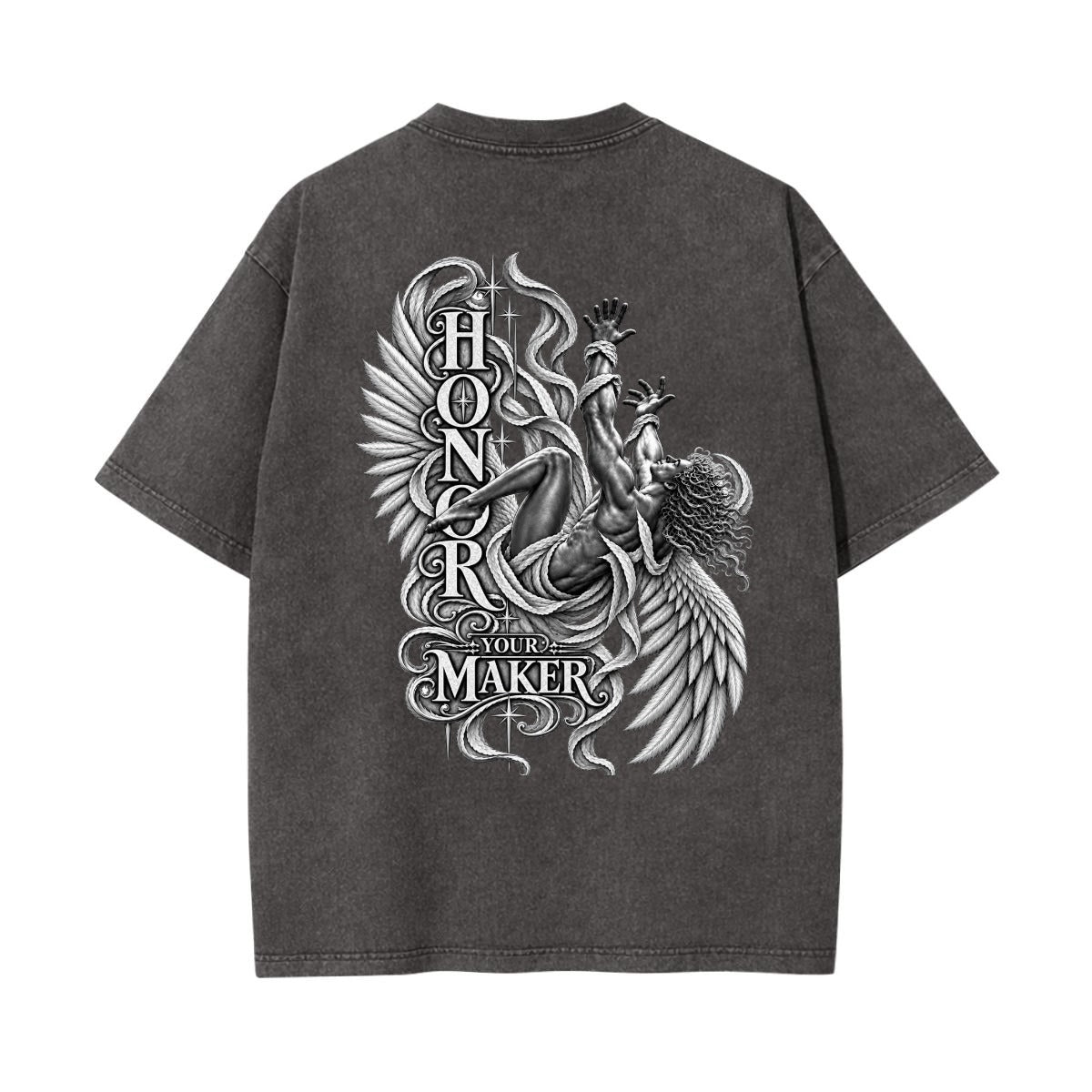 Honor Your Maker Angel Graphic Oversized T-Shirt