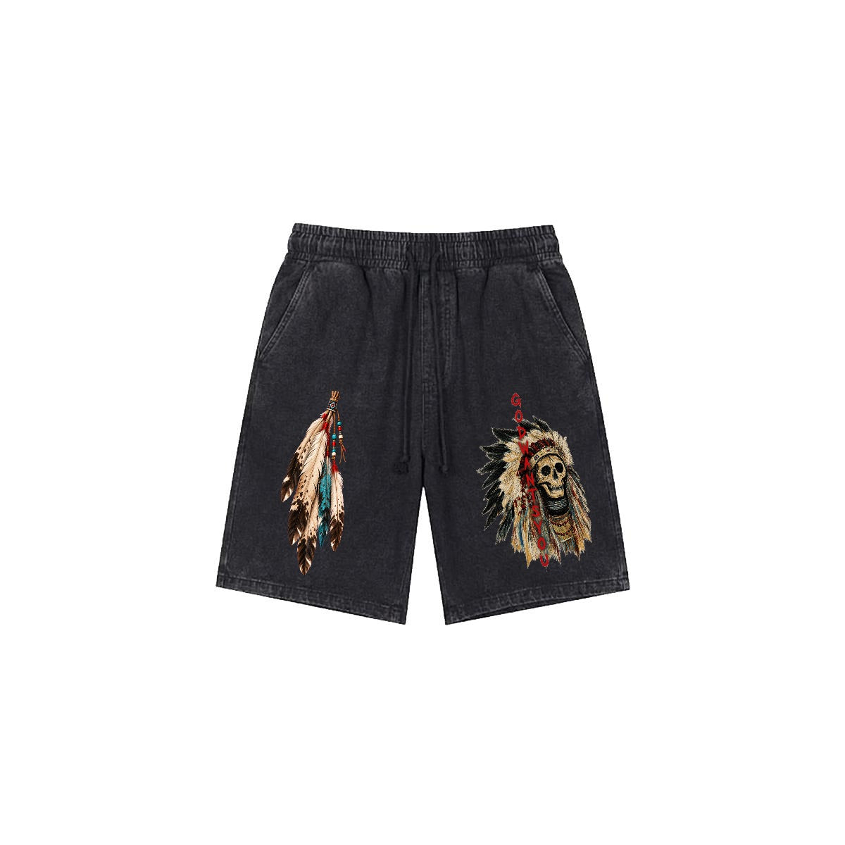 Vintage Spirit Graphic Casual Shorts