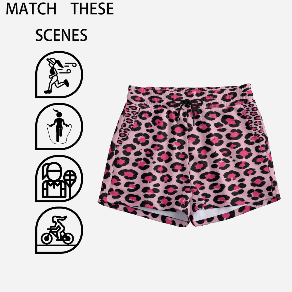 Pink Leopard Print Women’s Shorts