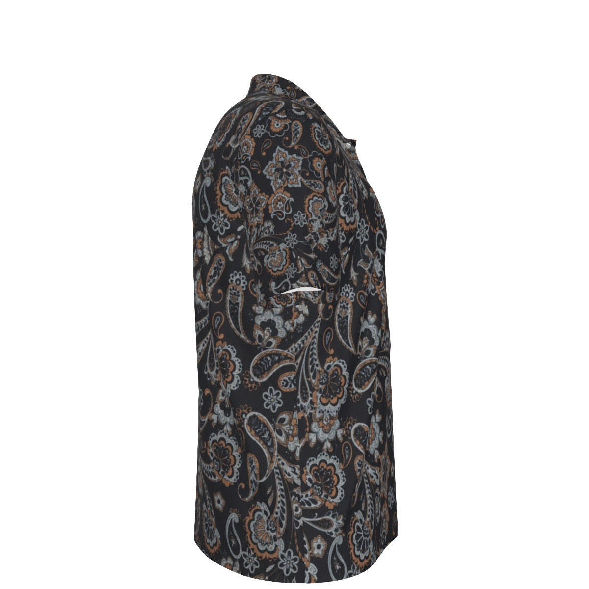 Men’s Vintage Dark Paisley Short-Sleeve Polo Shirt