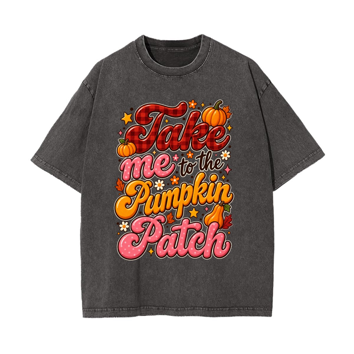 Take Me to the Pumpkin Patch Fall Graphic Tee – Cute Pink & Plaid Autumn Shirt
