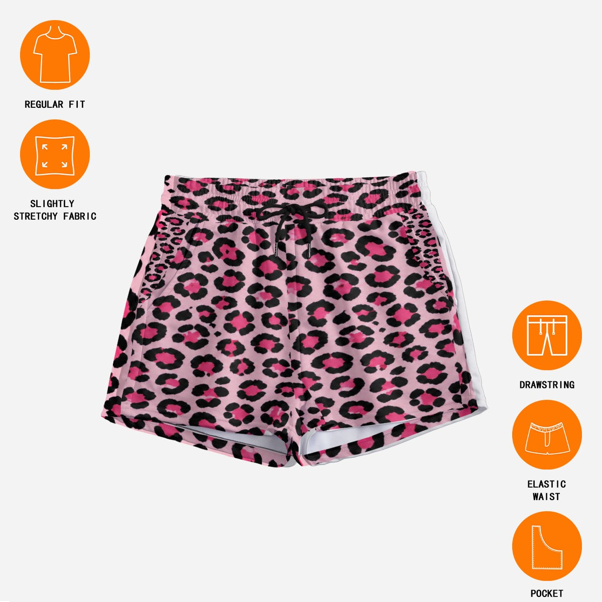 Pink Leopard Print Women’s Shorts