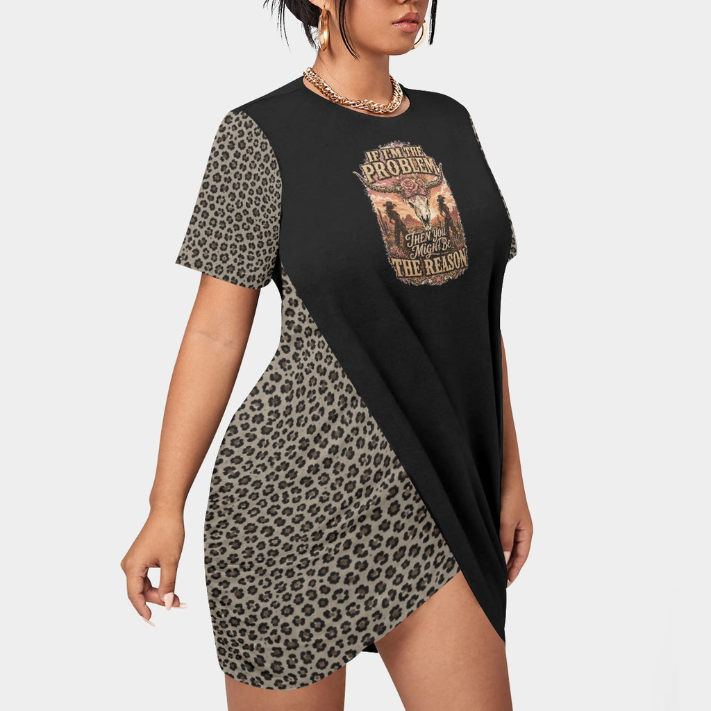If I’m the Problem Western Cheetah-Print T-Shirt Dress