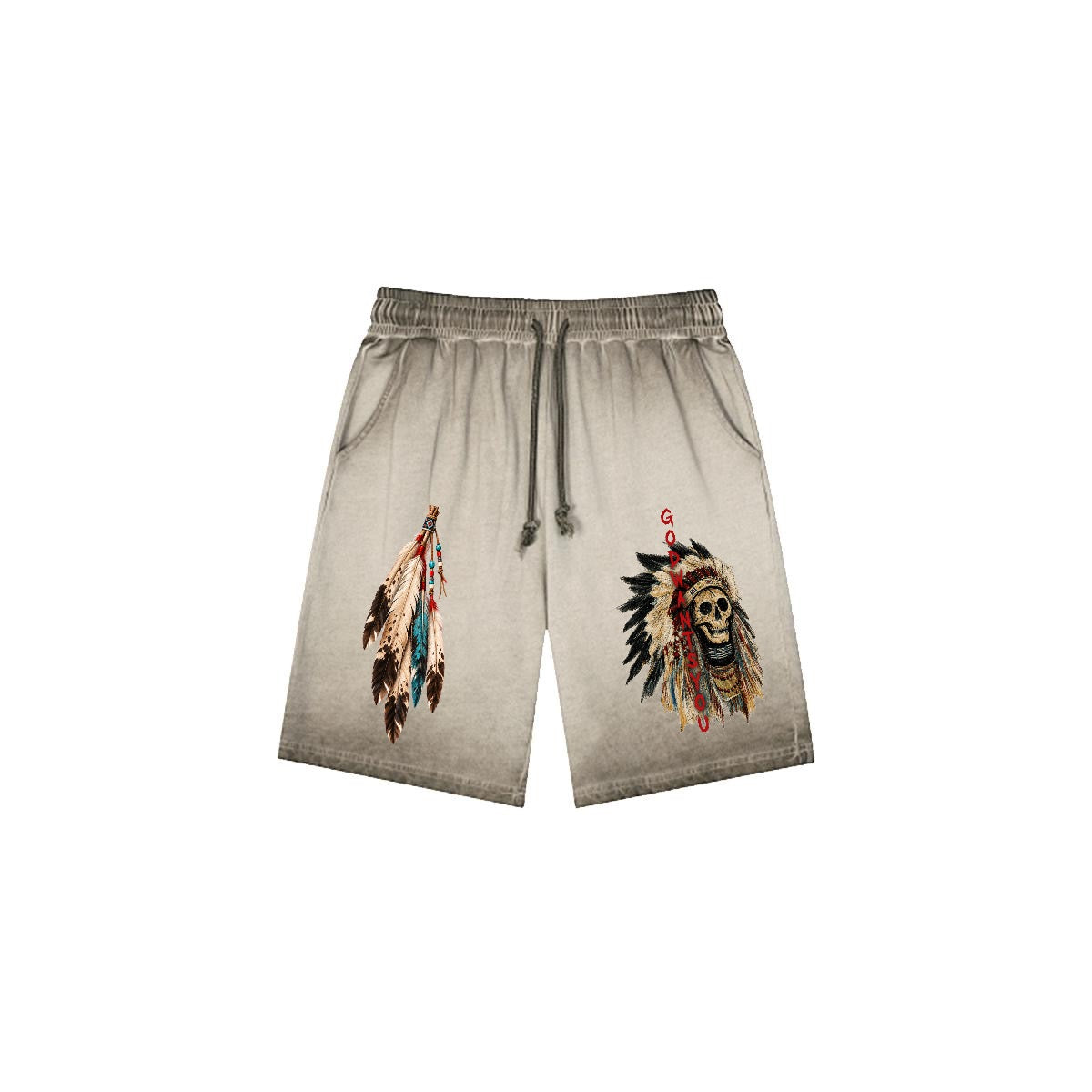 Vintage Spirit Graphic Casual Shorts