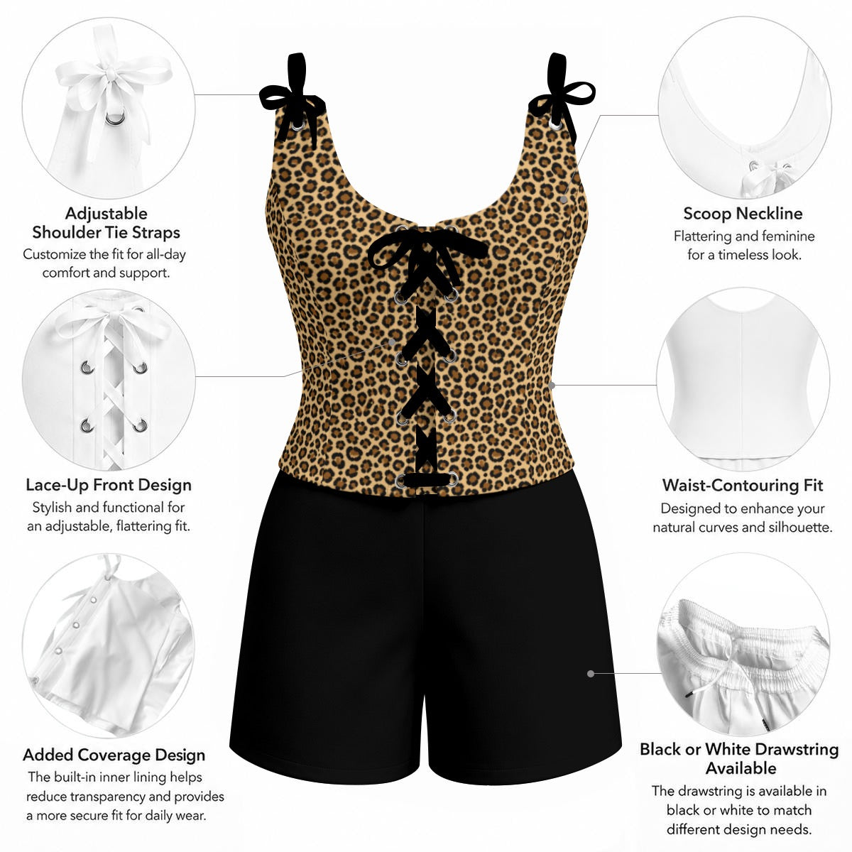 Women’s Cheetah-Print Bow-Tie Camisole Top