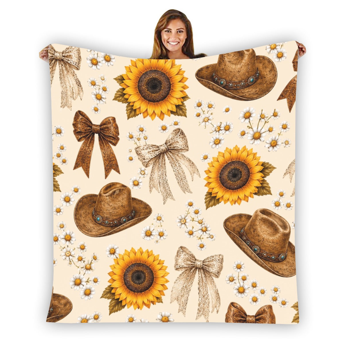 Western Sunflower Cowboy Hat Armchair Cover