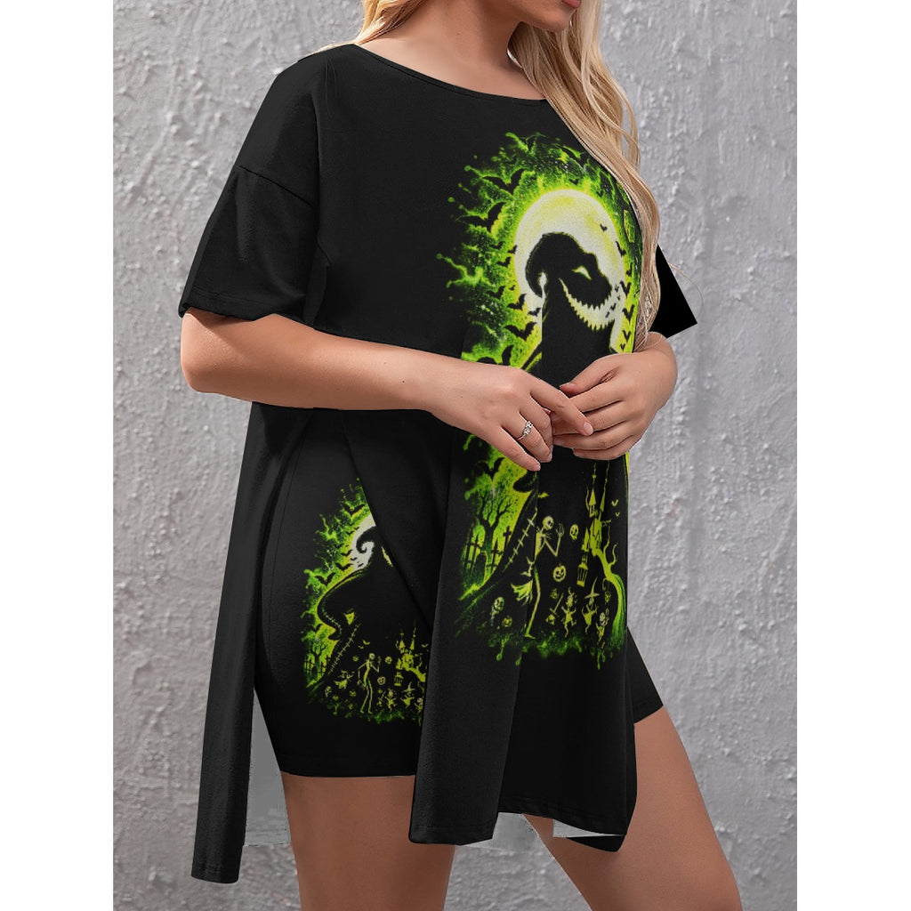 Women’s Oogie Boogie Halloween Oversized T-Shirt Dress