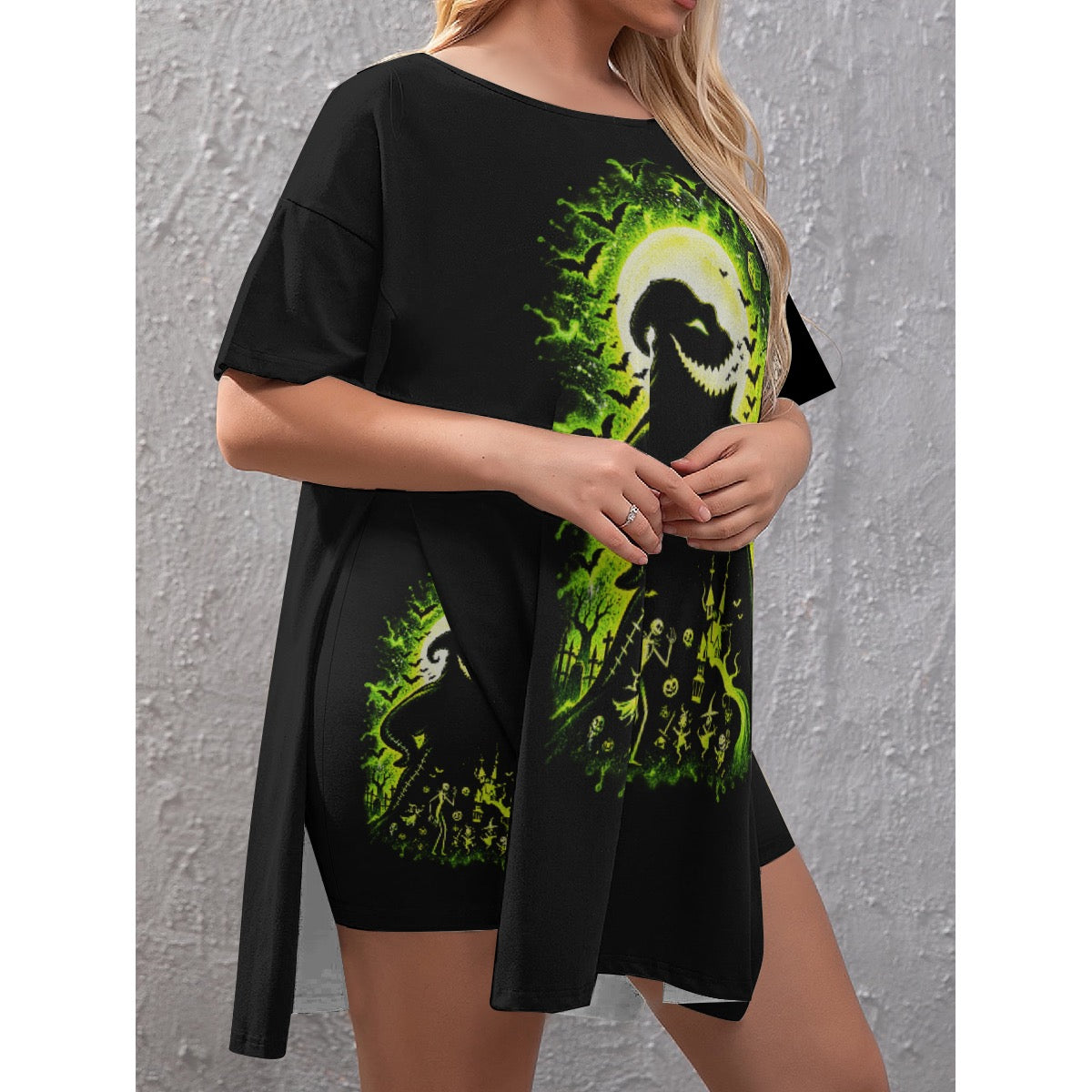 Women’s Oogie Boogie Halloween Oversized T-Shirt Dress