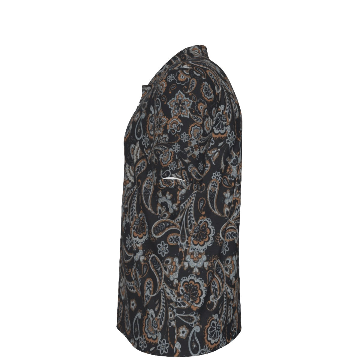 Men’s Vintage Dark Paisley Short-Sleeve Polo Shirt