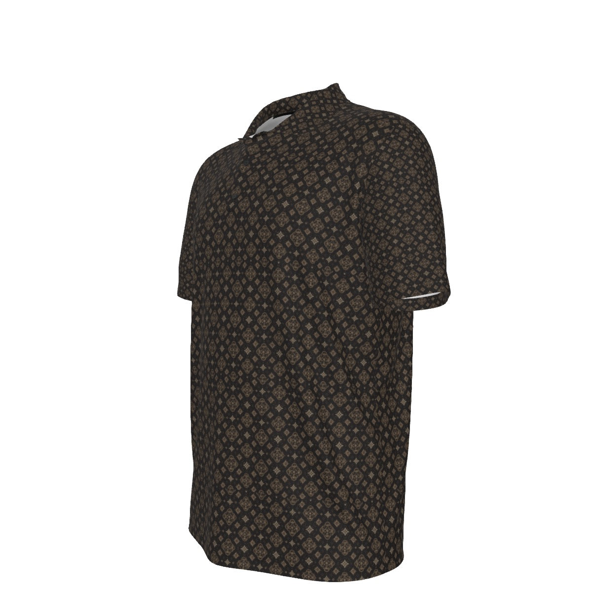 Men’s Vintage Geometric Print Short-Sleeve Polo Shirt
