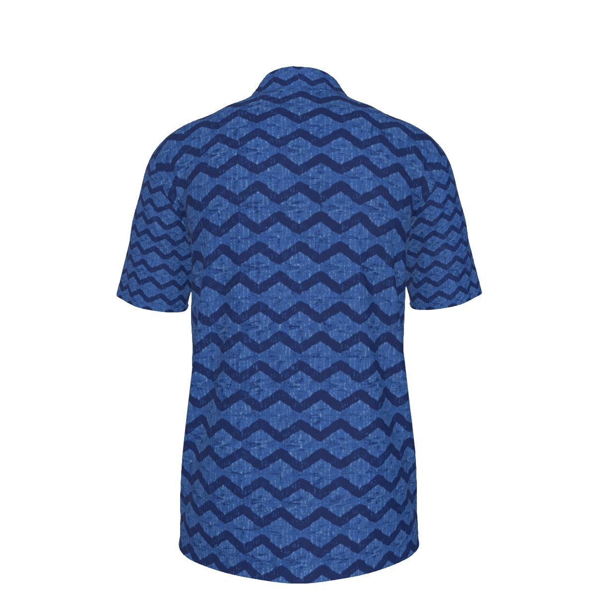 Men’s Indigo Blue Chevron Short-Sleeve Polo Shirt