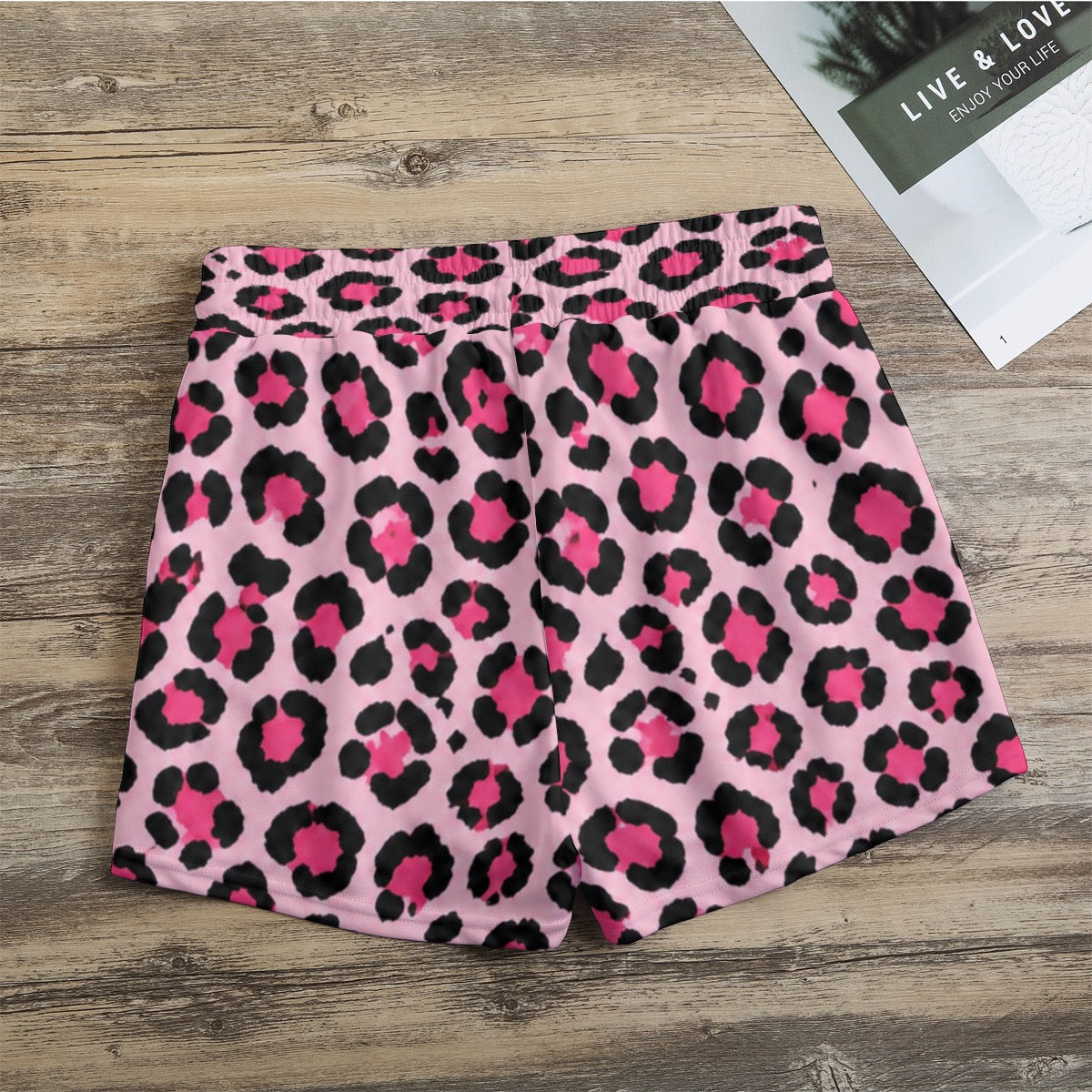 Pink Leopard Print Women’s Shorts