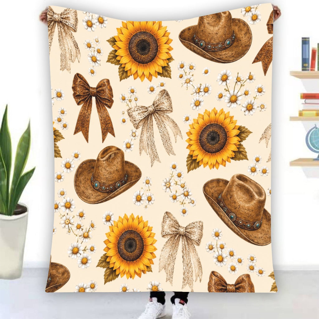 Western Sunflower Cowboy Hat Armchair Cover