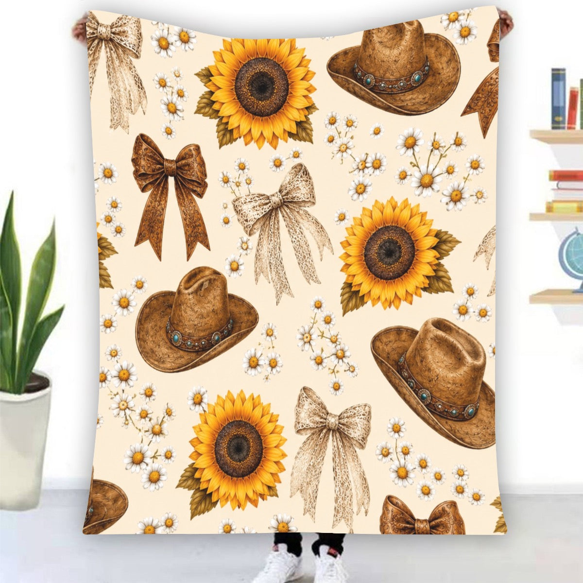 Western Sunflower Cowboy Hat Armchair Cover