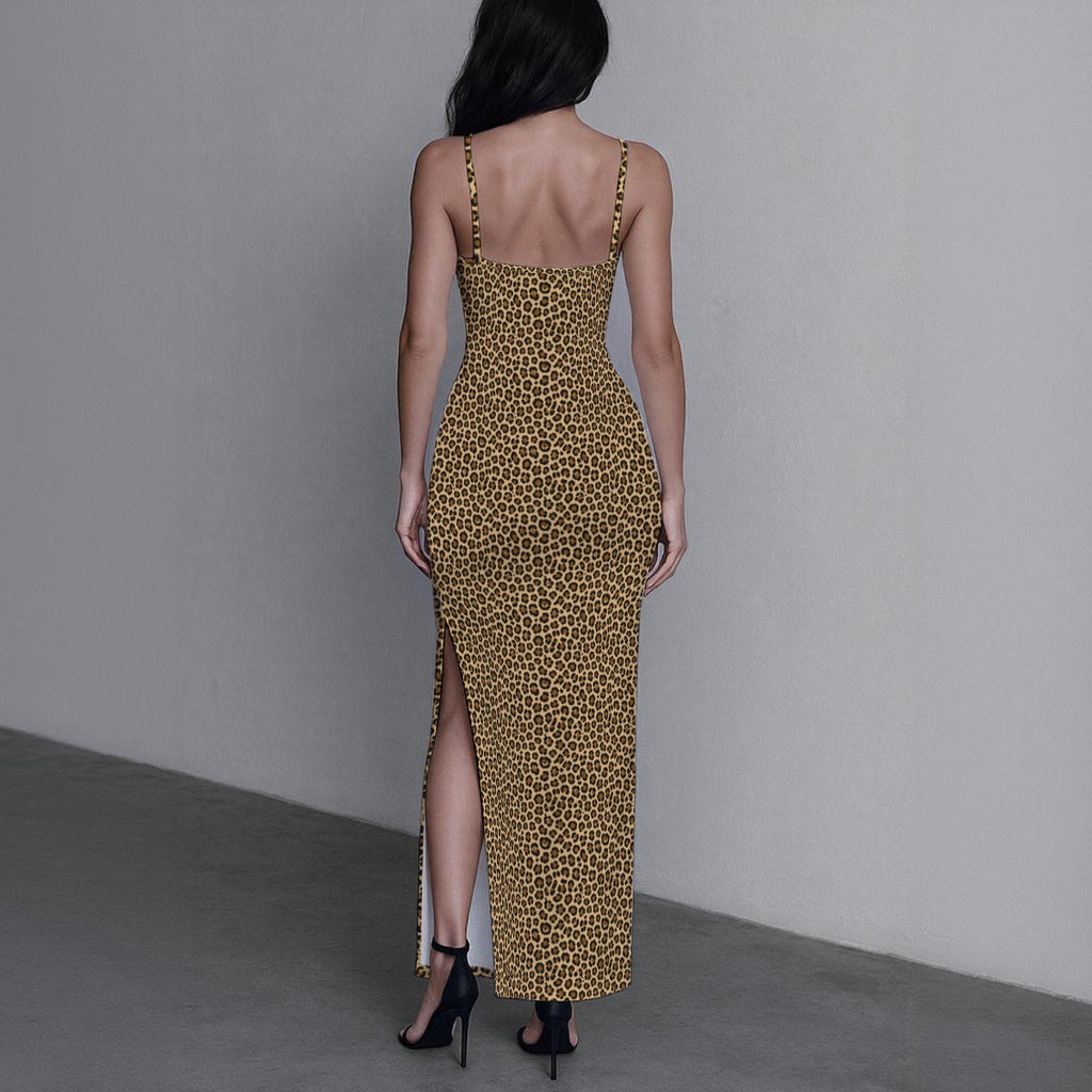 Wild Confidence Leopard-Print Slit Maxi Dress