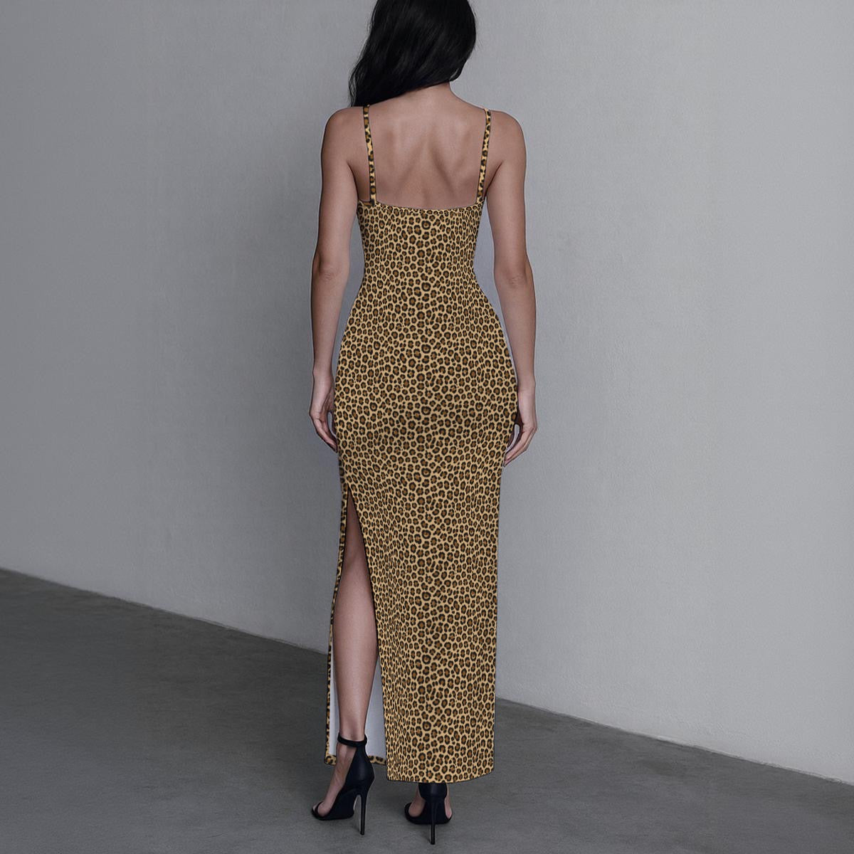Wild Confidence Leopard-Print Slit Maxi Dress