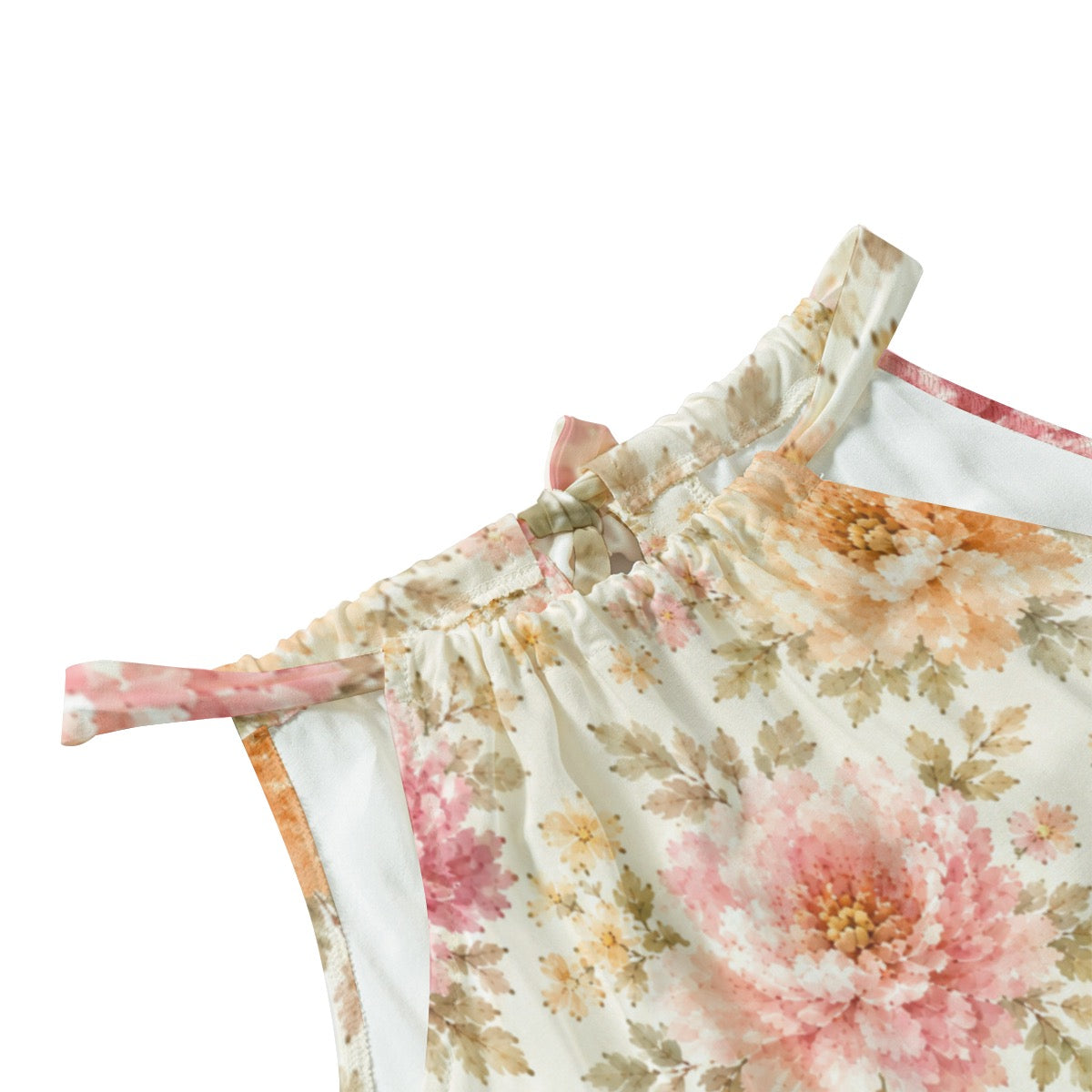 Soft Autumn Floral Halter Neck Women’s Dress