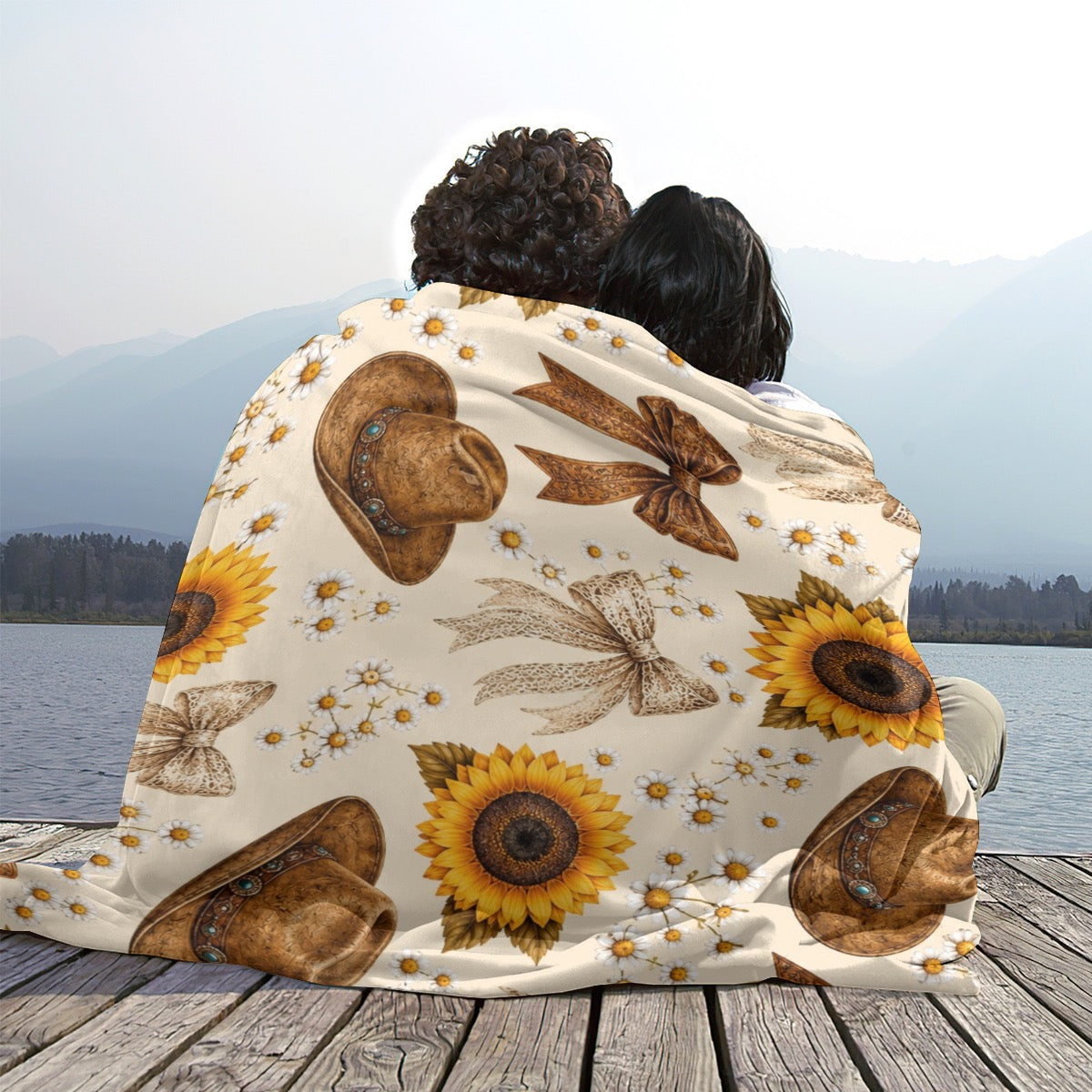 Western Sunflower Cowboy Hat Armchair Cover