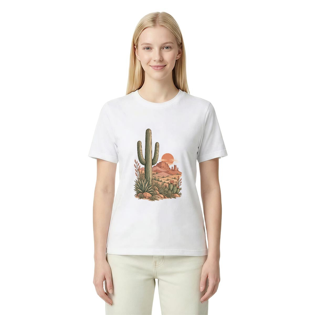 Women’s Southwestern Desert Cactus Graphic T-Shirt