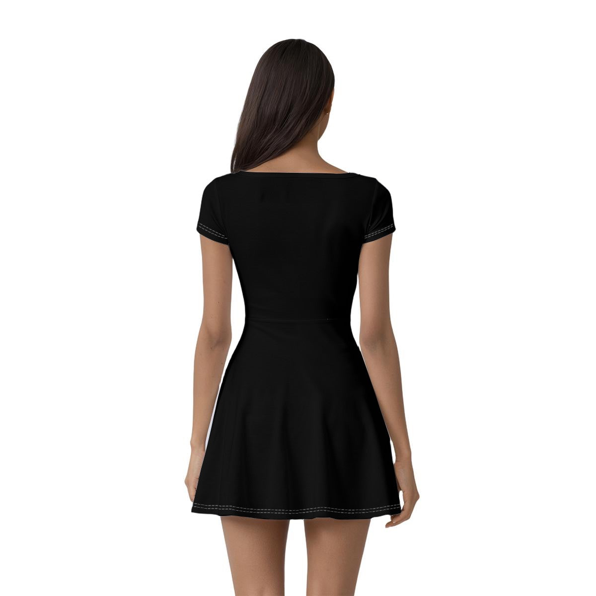 Cute Fall Ghost & Pumpkin Women’s Athletic Dress with Built-In Shorts