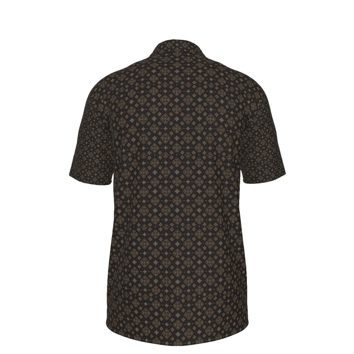 Men’s Vintage Geometric Print Short-Sleeve Polo Shirt