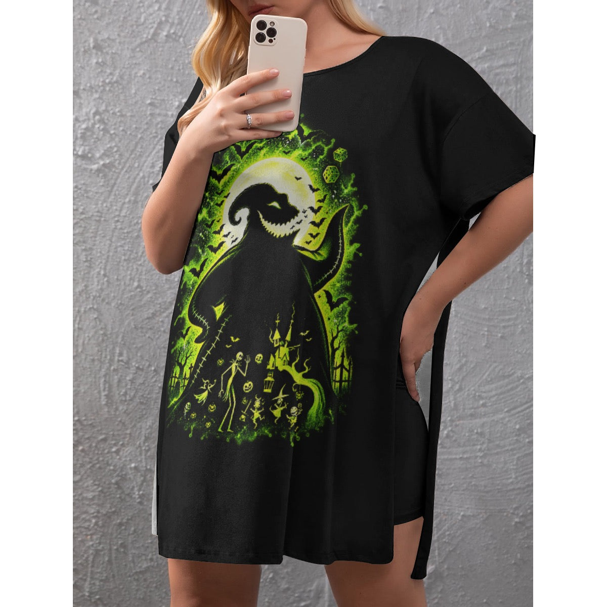 Women’s Oogie Boogie Halloween Oversized T-Shirt Dress