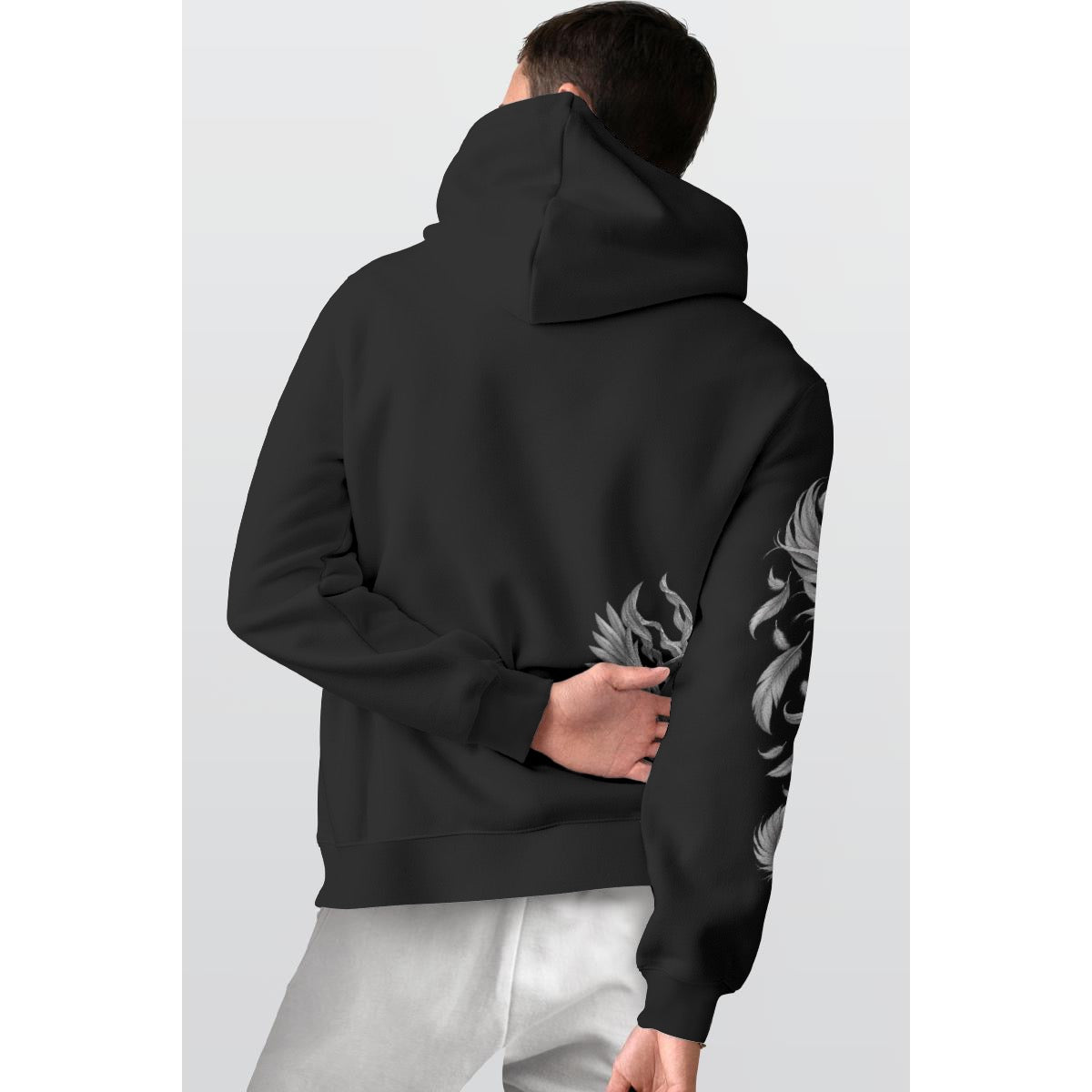 Falling Angel Graphic Hoodie – Angel Wing Sleeve Design