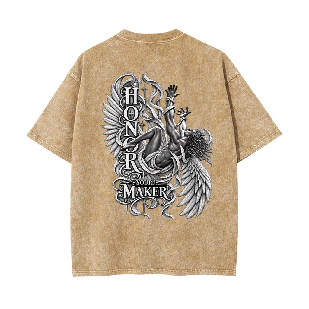 Honor Your Maker Angel Graphic Oversized T-Shirt