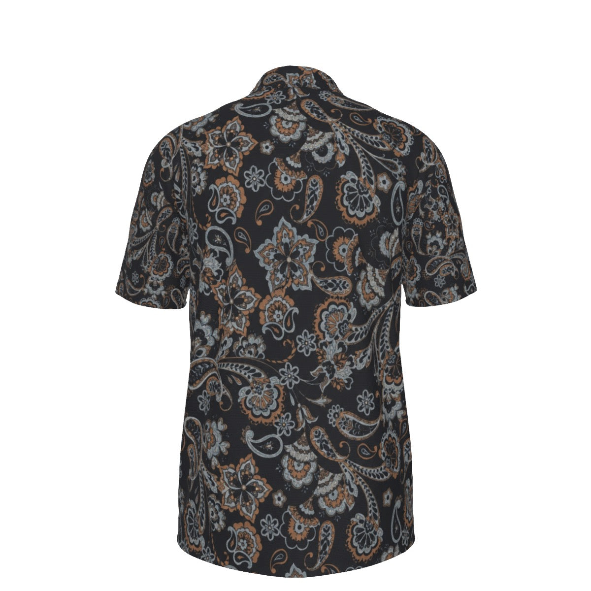 Men’s Vintage Dark Paisley Short-Sleeve Polo Shirt