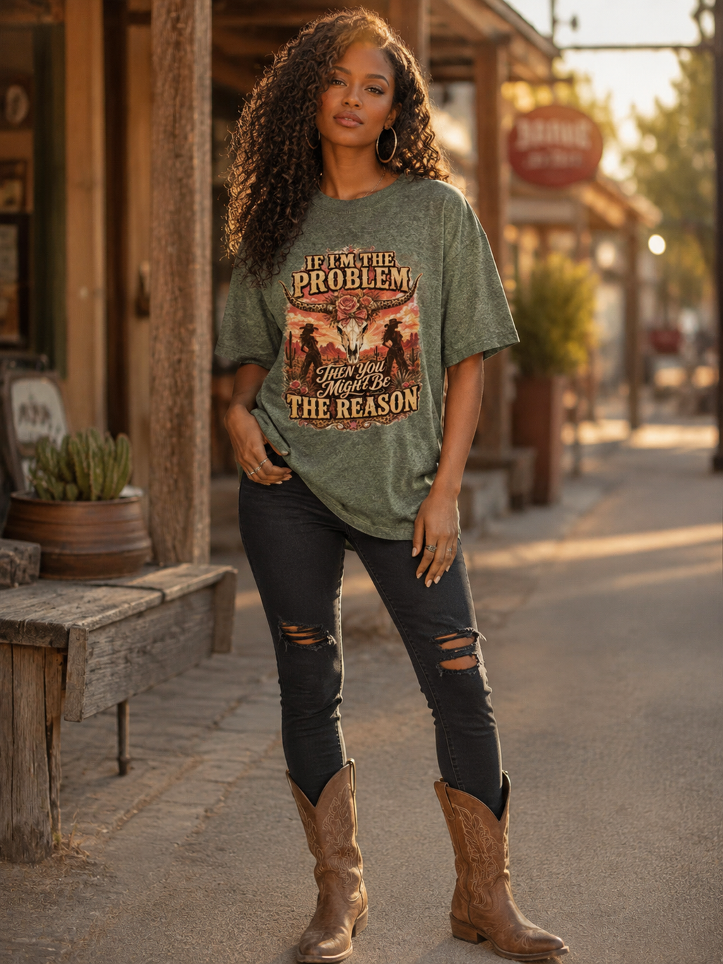 If I’m the Problem Western Graphic Oversized T-Shirt