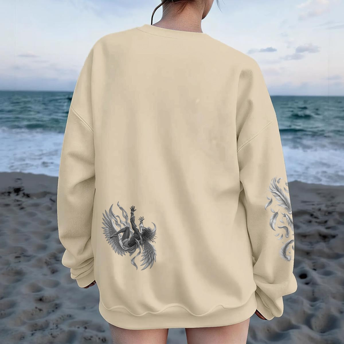 Honor Your Maker Angel Graphic Oversized Sweatshirt