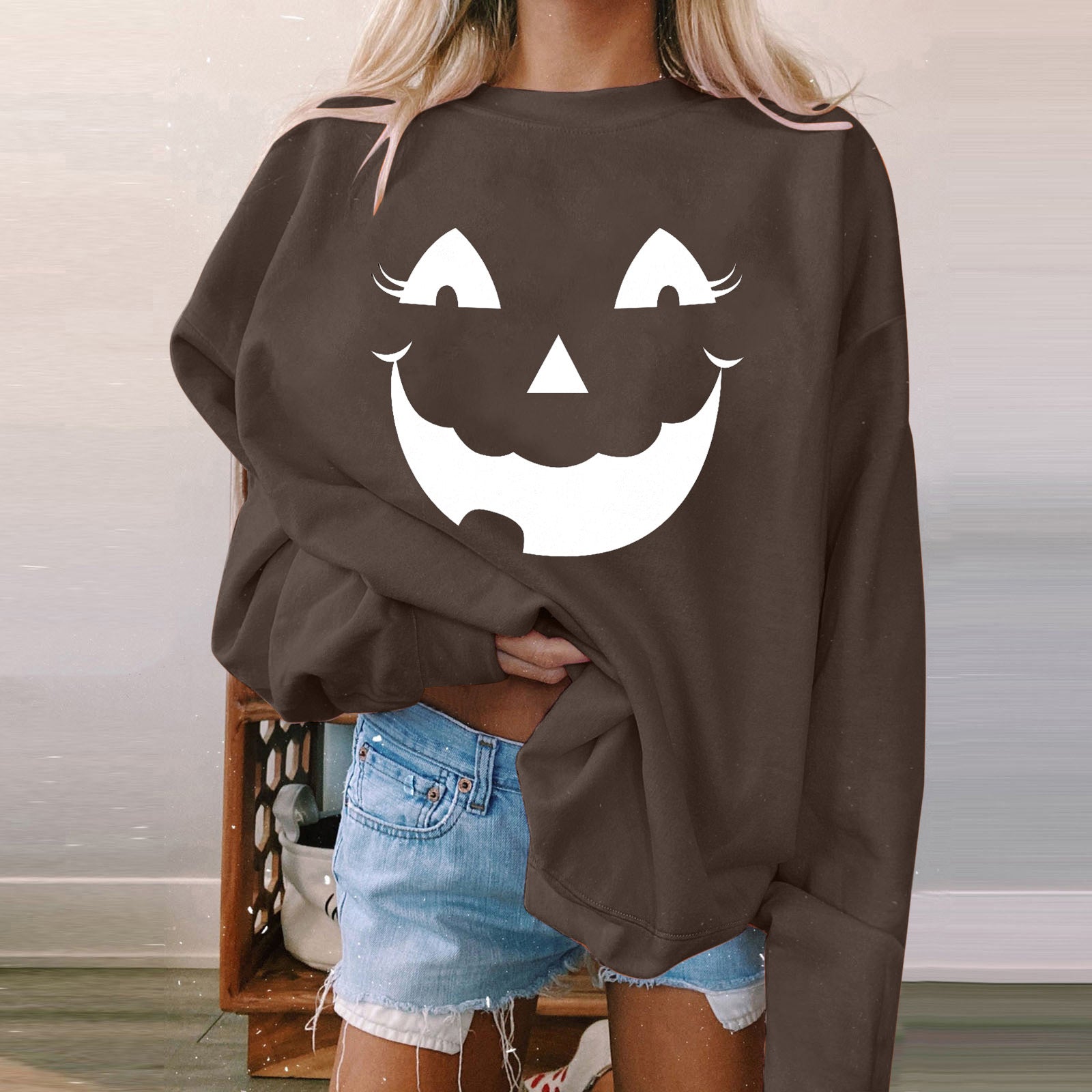 Halloween Women's Long Sleeve Padded Sweatshirt
