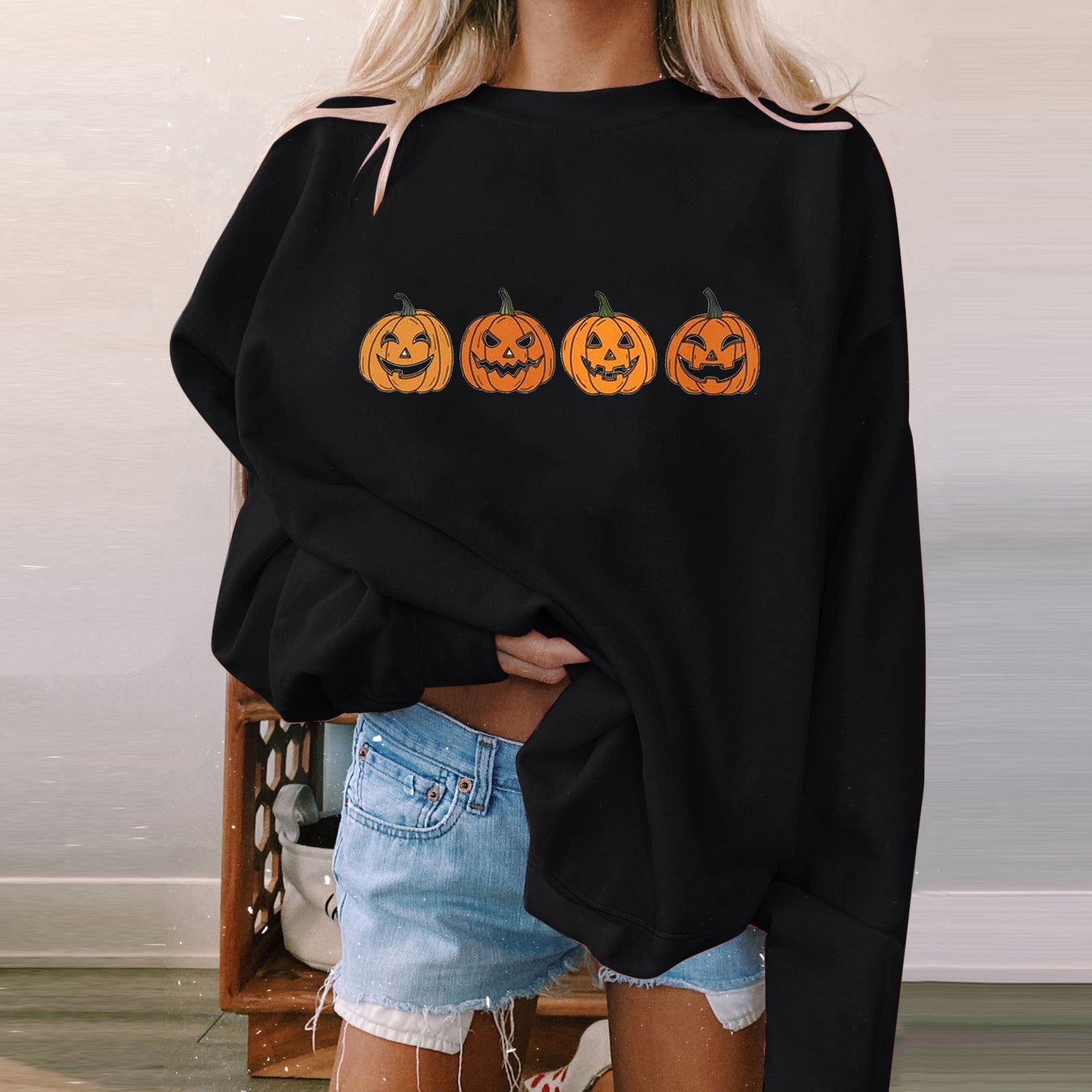 Halloween Women's Long Sleeve Padded Sweatshirt