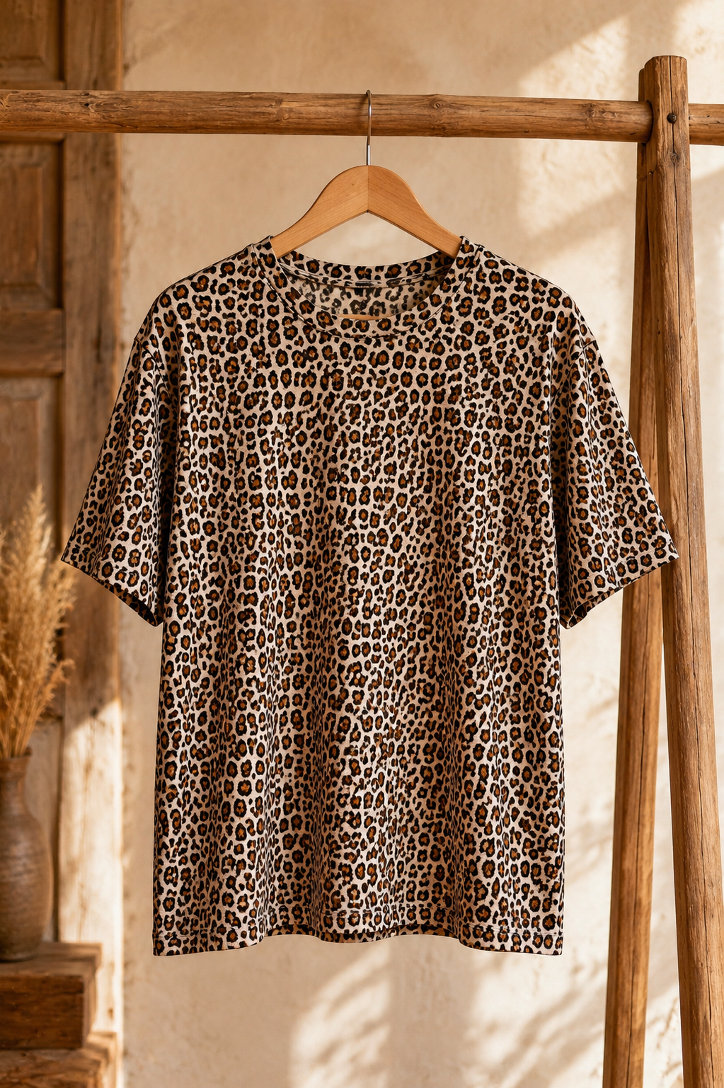 Women’s 100% Cotton Cheetah Print T-Shirt