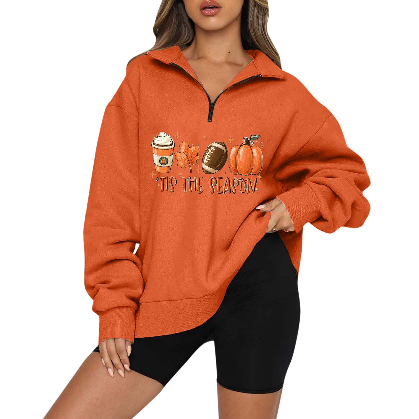 Women’s Halloween Pumpkin Zip Hoodie | Cozy Fall Sweatshirt