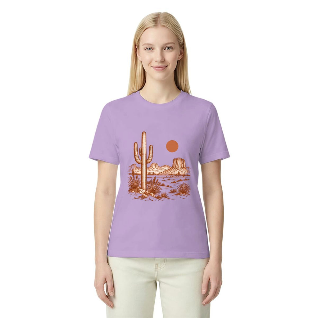 Women’s Western Desert Sunset Cactus Graphic T-Shirt