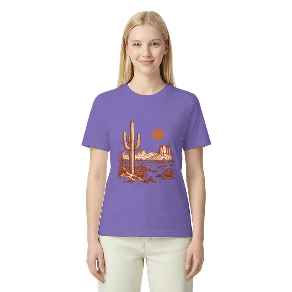 Women’s Western Desert Sunset Cactus Graphic T-Shirt