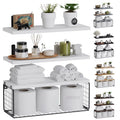 Modern Floating Shelf Set with Metal Baskets