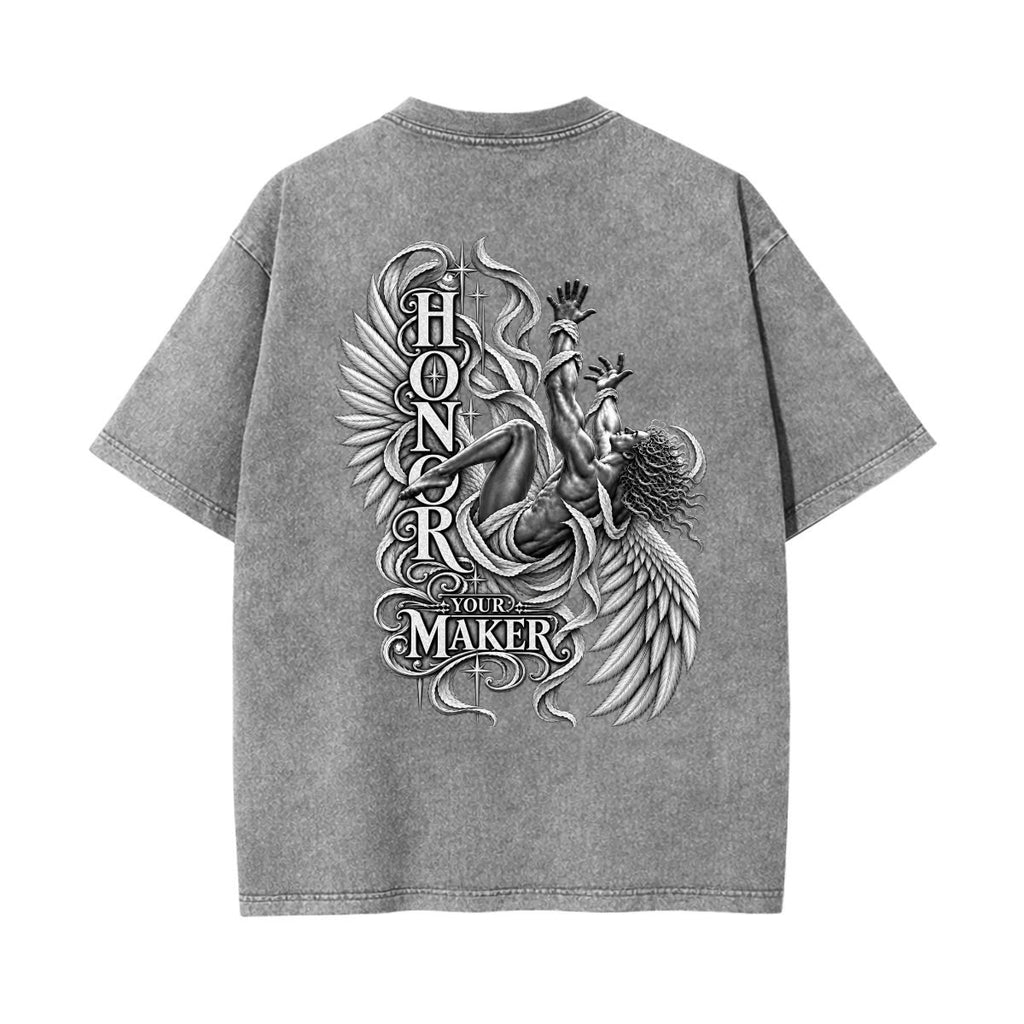 Honor Your Maker Angel Graphic Oversized T-Shirt
