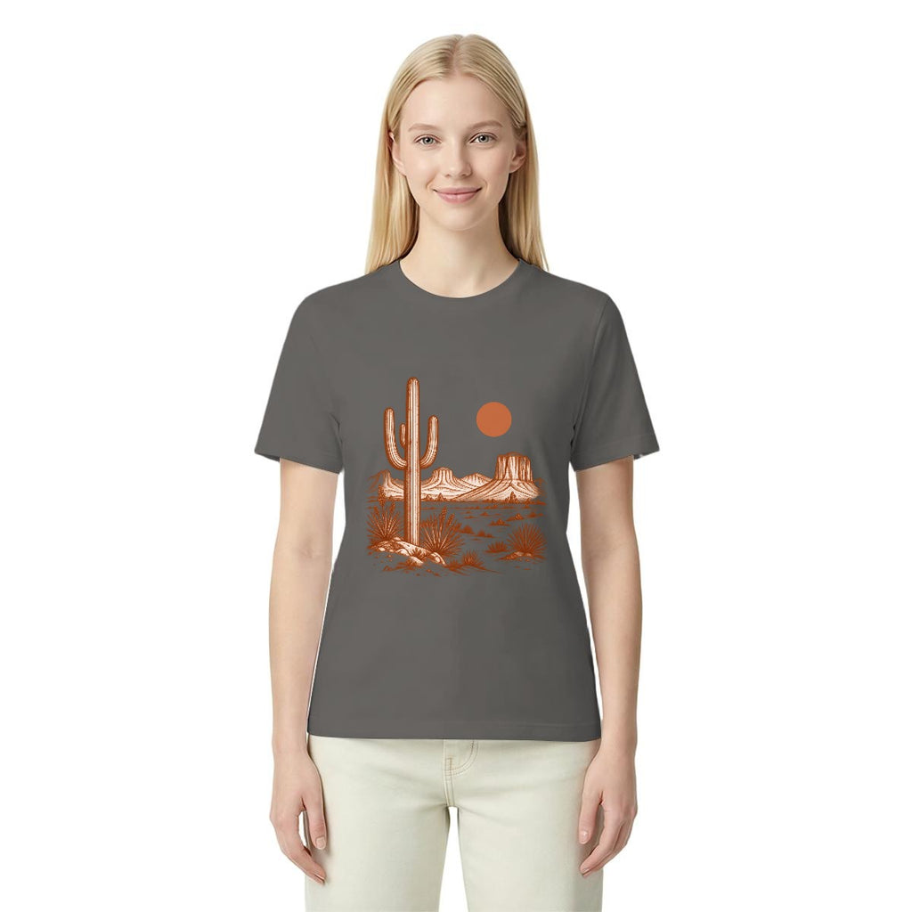 Women’s Western Desert Sunset Cactus Graphic T-Shirt