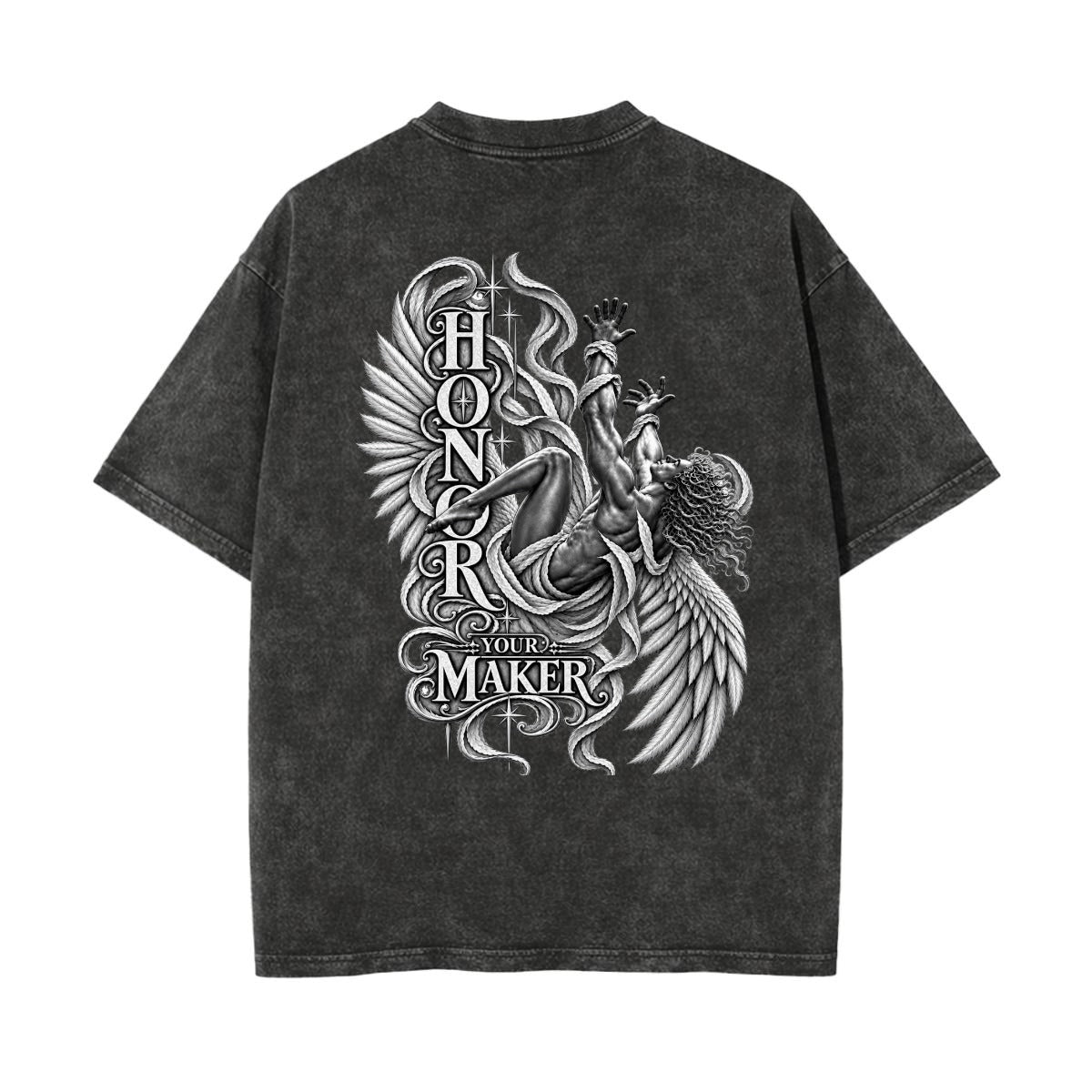 Honor Your Maker Angel Graphic Oversized T-Shirt