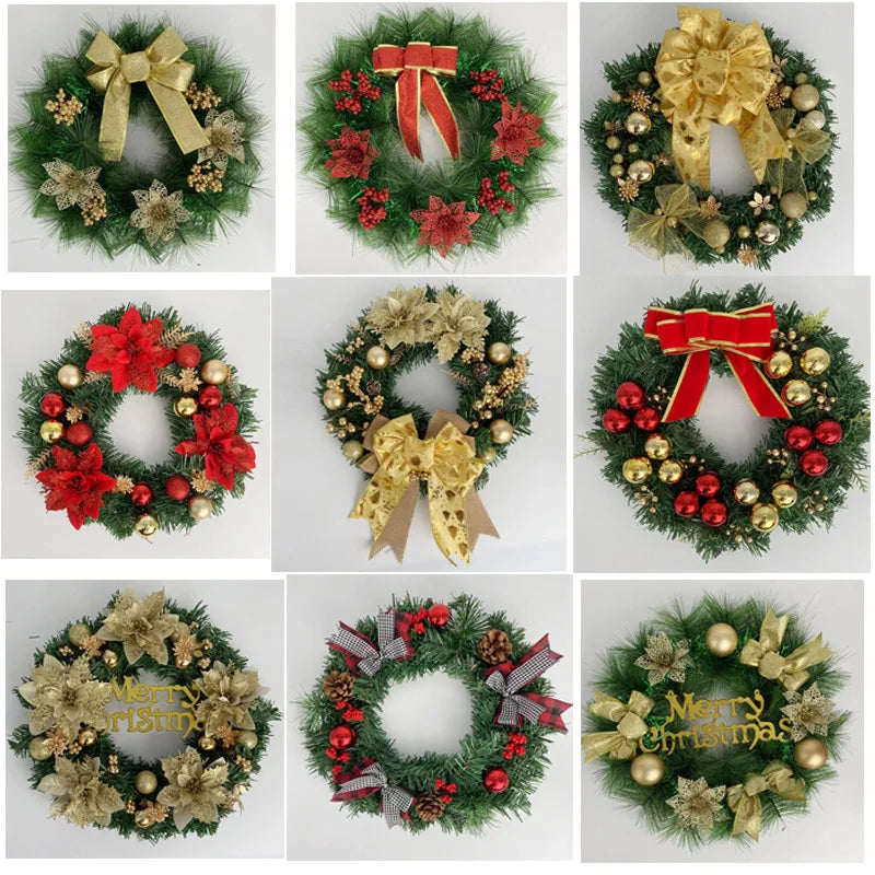 Decorative Christmas Wreath for Front Door, Wall & Holiday Home Décor