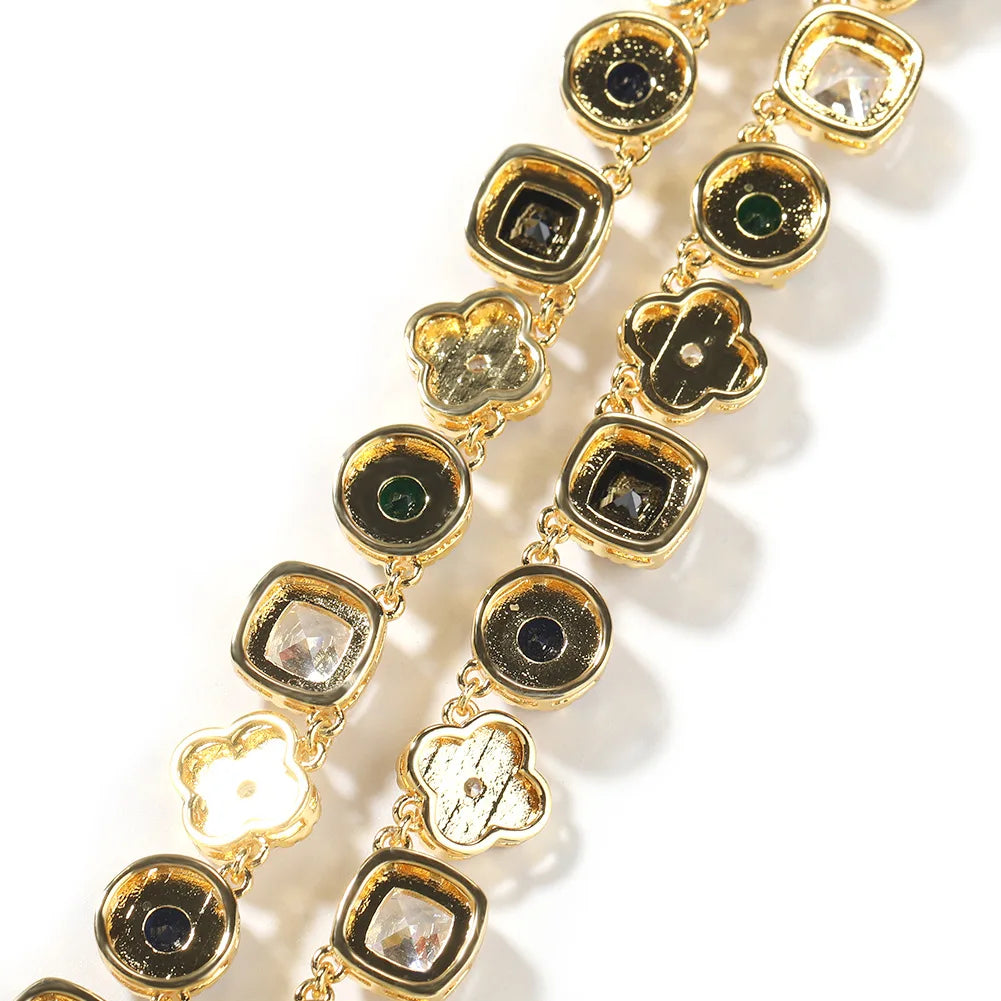 Luxury Clover Cubic Zirconia Necklace – Gold & Silver Finish