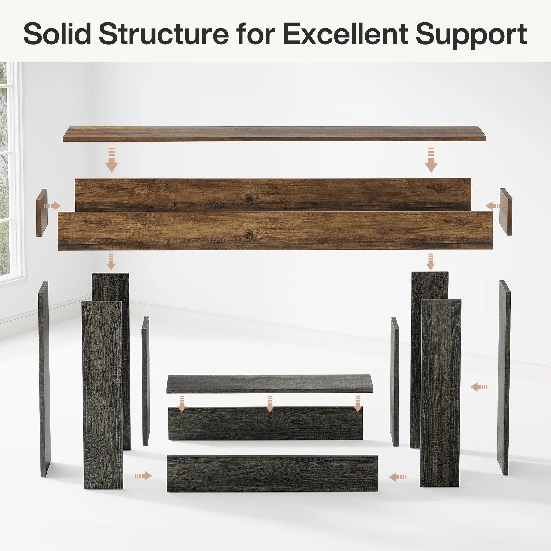 Modern Narrow Console Table with Storage Shelf