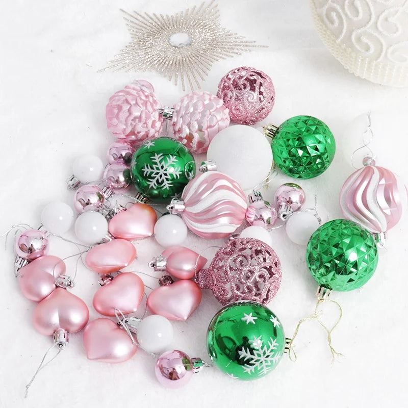 Pastel Christmas Ornament Ball Set – Hanging Tree Decorations