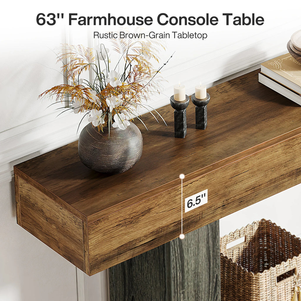 Modern Narrow Console Table with Storage Shelf