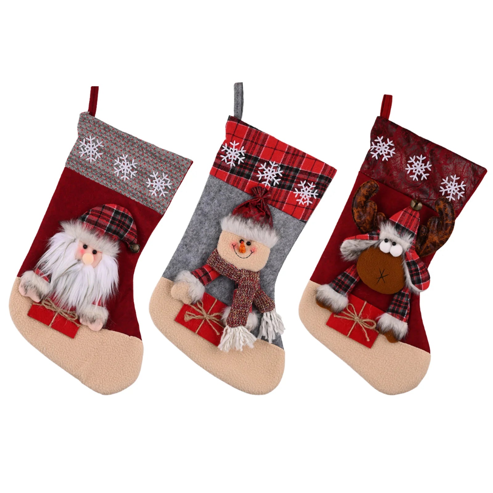 Christmas Character Stocking – Santa, Snowman & Reindeer Holiday Stockings